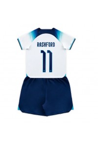 Fotbalové Dres Anglie Marcus Rashford #11 Dětské Domácí Oblečení MS 2022 Krátký Rukáv (+ trenýrky)